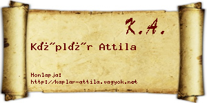 Káplár Attila névjegykártya