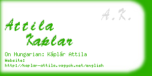 attila kaplar business card