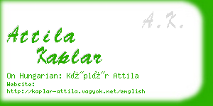 attila kaplar business card